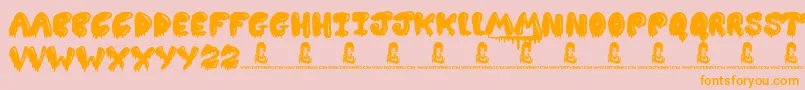 Slimed Font – Orange Fonts on Pink Background