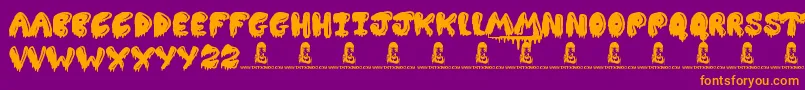 Slimed Font – Orange Fonts on Purple Background