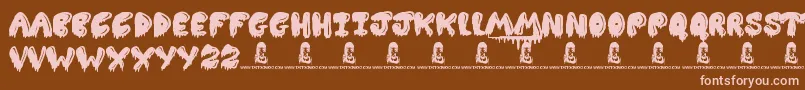 Slimed Font – Pink Fonts on Brown Background