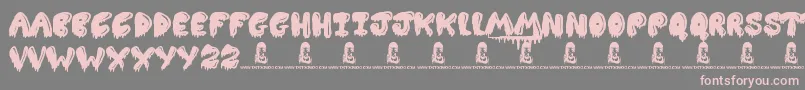 Slimed Font – Pink Fonts on Gray Background