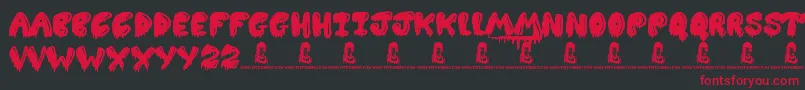 Slimed Font – Red Fonts on Black Background
