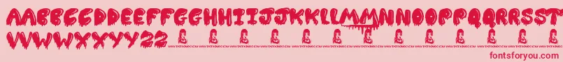 Slimed Font – Red Fonts on Pink Background