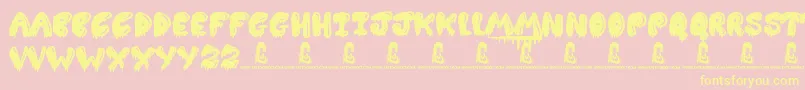 Slimed Font – Yellow Fonts on Pink Background