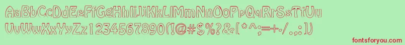 VagabondHollow Font – Red Fonts on Green Background