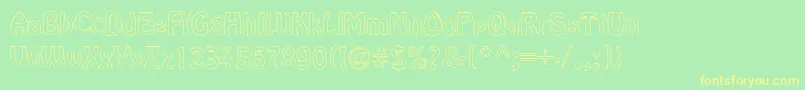 VagabondHollow Font – Yellow Fonts on Green Background