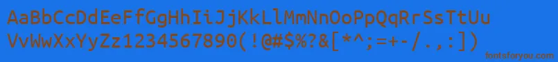 フォントUbuntuMono – 茶色の文字が青い背景にあります。