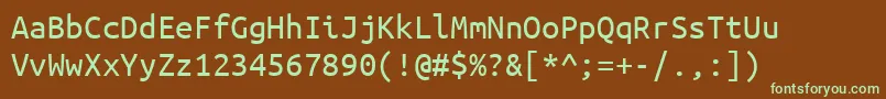 Шрифт UbuntuMono – зелёные шрифты на коричневом фоне