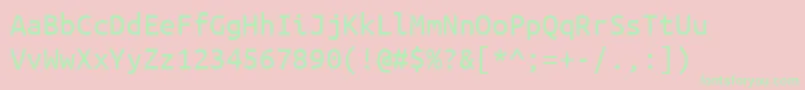 Шрифт UbuntuMono – зелёные шрифты на розовом фоне