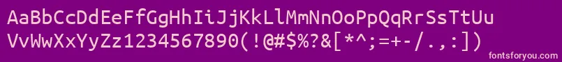 Шрифт UbuntuMono – розовые шрифты на фиолетовом фоне