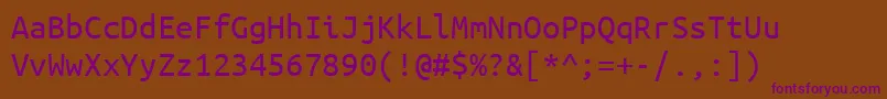 Шрифт UbuntuMono – фиолетовые шрифты на коричневом фоне