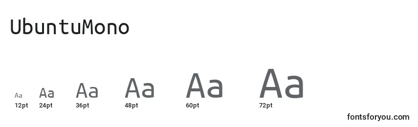 Размеры шрифта UbuntuMono