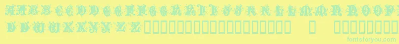 AngelNormal Font – Green Fonts on Yellow Background