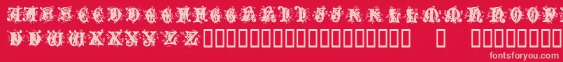 AngelNormal-fontti – vaaleanpunaiset fontit punaisella taustalla