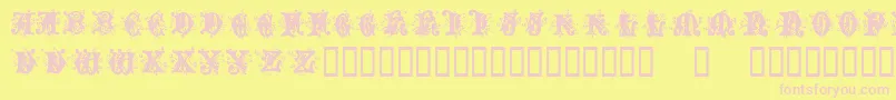 AngelNormal Font – Pink Fonts on Yellow Background