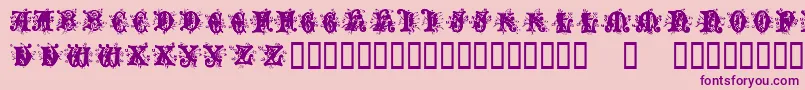 AngelNormal-Schriftart – Violette Schriften auf rosa Hintergrund