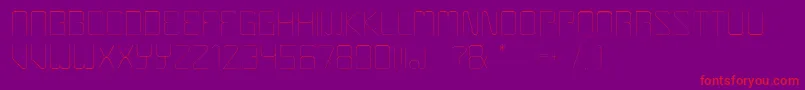 Boulder-Schriftart – Rote Schriften auf violettem Hintergrund
