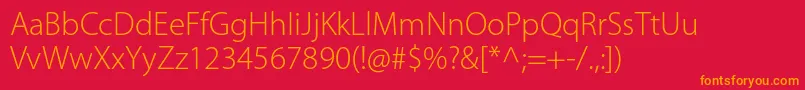 MyriadproLight Font – Orange Fonts on Red Background