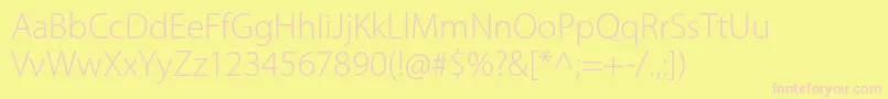 フォントMyriadproLight – ピンクのフォント、黄色の背景