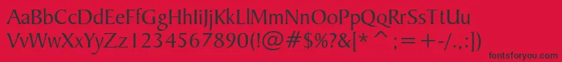 BakerSignetBt Font – Black Fonts on Red Background