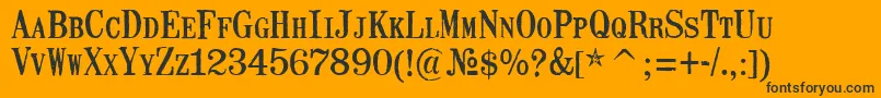 MailartrubberstampRegular Font – Black Fonts on Orange Background