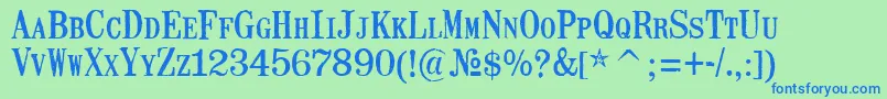 MailartrubberstampRegular Font – Blue Fonts on Green Background