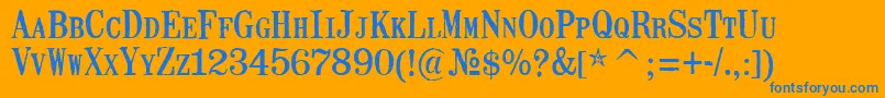 MailartrubberstampRegular Font – Blue Fonts on Orange Background