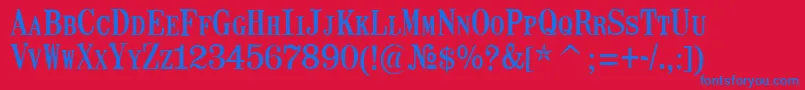 MailartrubberstampRegular Font – Blue Fonts on Red Background