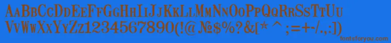 MailartrubberstampRegular Font – Brown Fonts on Blue Background
