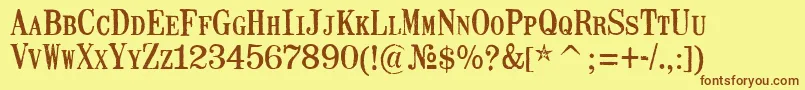 MailartrubberstampRegular Font – Brown Fonts on Yellow Background