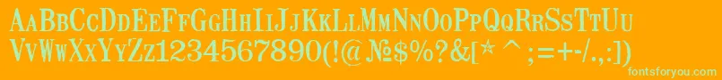 MailartrubberstampRegular Font – Green Fonts on Orange Background