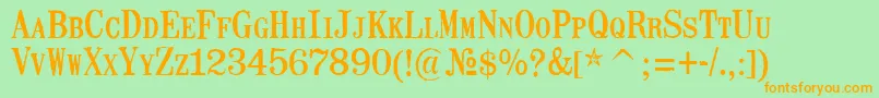 MailartrubberstampRegular Font – Orange Fonts on Green Background