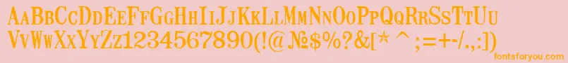 MailartrubberstampRegular Font – Orange Fonts on Pink Background