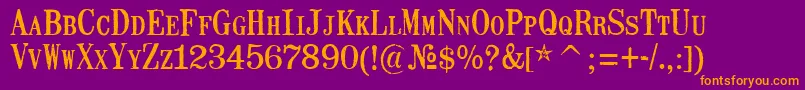 MailartrubberstampRegular Font – Orange Fonts on Purple Background