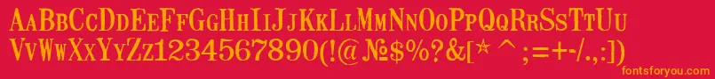 MailartrubberstampRegular Font – Orange Fonts on Red Background