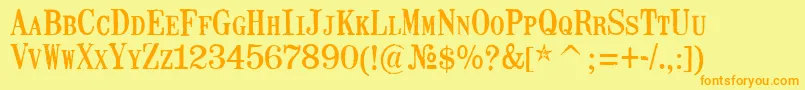 MailartrubberstampRegular Font – Orange Fonts on Yellow Background