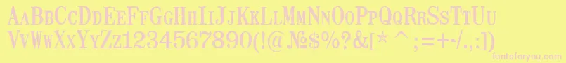 MailartrubberstampRegular Font – Pink Fonts on Yellow Background