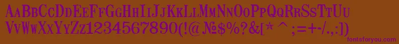 MailartrubberstampRegular Font – Purple Fonts on Brown Background