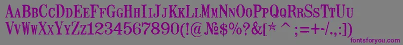 Czcionka MailartrubberstampRegular – fioletowe czcionki na szarym tle