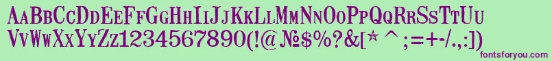 MailartrubberstampRegular Font – Purple Fonts on Green Background