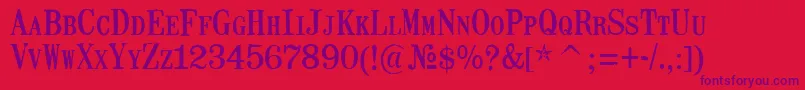 MailartrubberstampRegular Font – Purple Fonts on Red Background