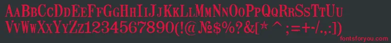 MailartrubberstampRegular Font – Red Fonts on Black Background