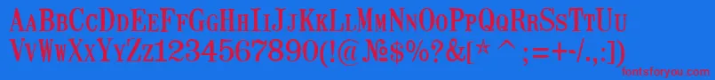 MailartrubberstampRegular Font – Red Fonts on Blue Background