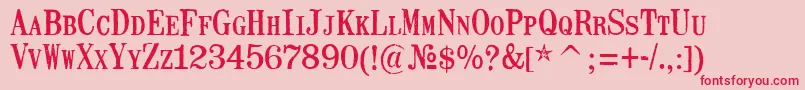 MailartrubberstampRegular Font – Red Fonts on Pink Background