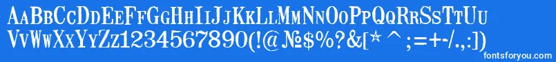 MailartrubberstampRegular Font – White Fonts on Blue Background