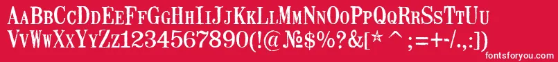 MailartrubberstampRegular Font – White Fonts on Red Background