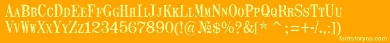 MailartrubberstampRegular Font – Yellow Fonts on Orange Background