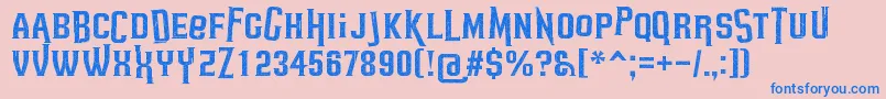 HeadsomeModifCut1 Font – Blue Fonts on Pink Background