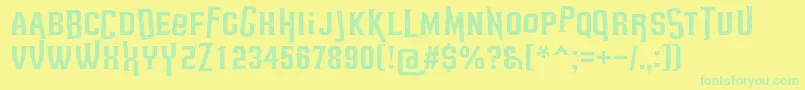 HeadsomeModifCut1 Font – Green Fonts on Yellow Background