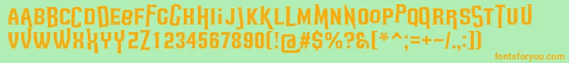 HeadsomeModifCut1 Font – Orange Fonts on Green Background