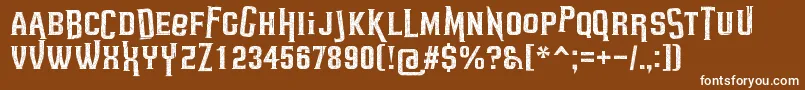 フォントHeadsomeModifCut1 – 茶色の背景に白い文字